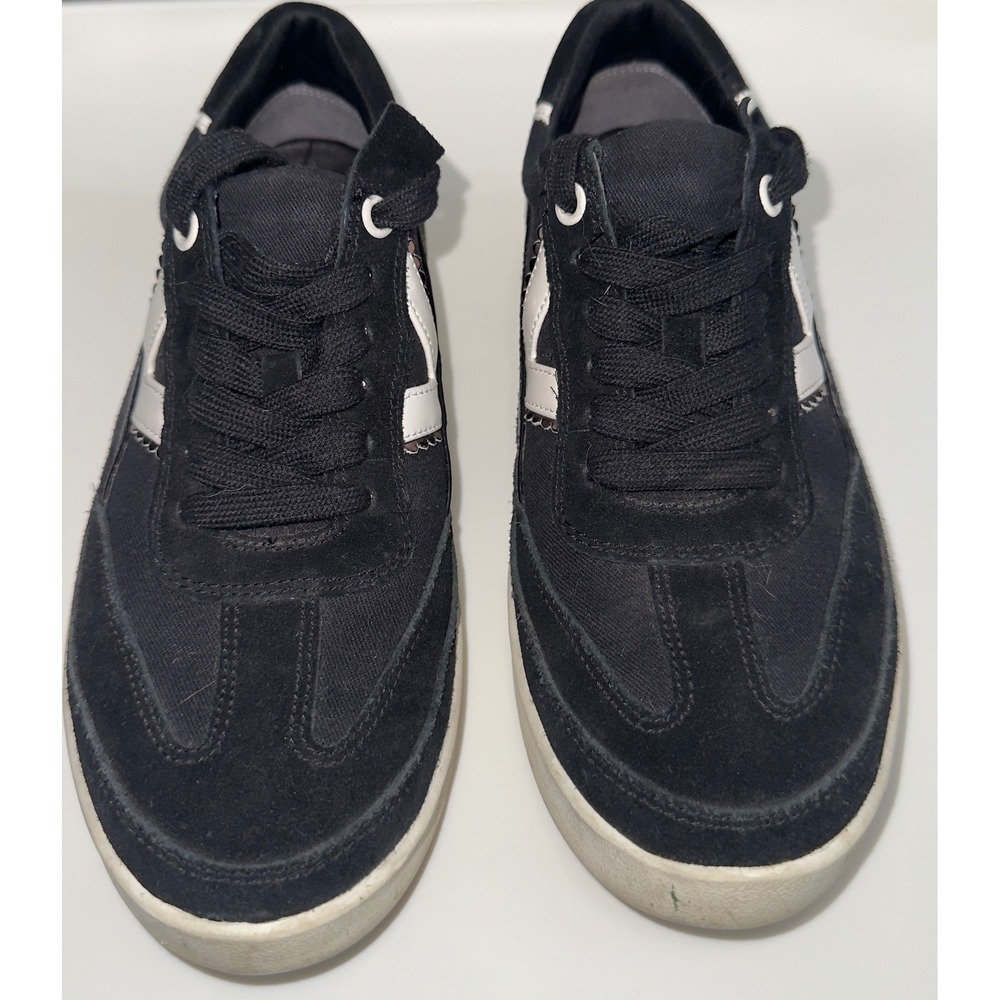 Vionic Mylie Black Suede Canvas Lace Up Sneakers Womens 7 Orthotic Comfort Shoes